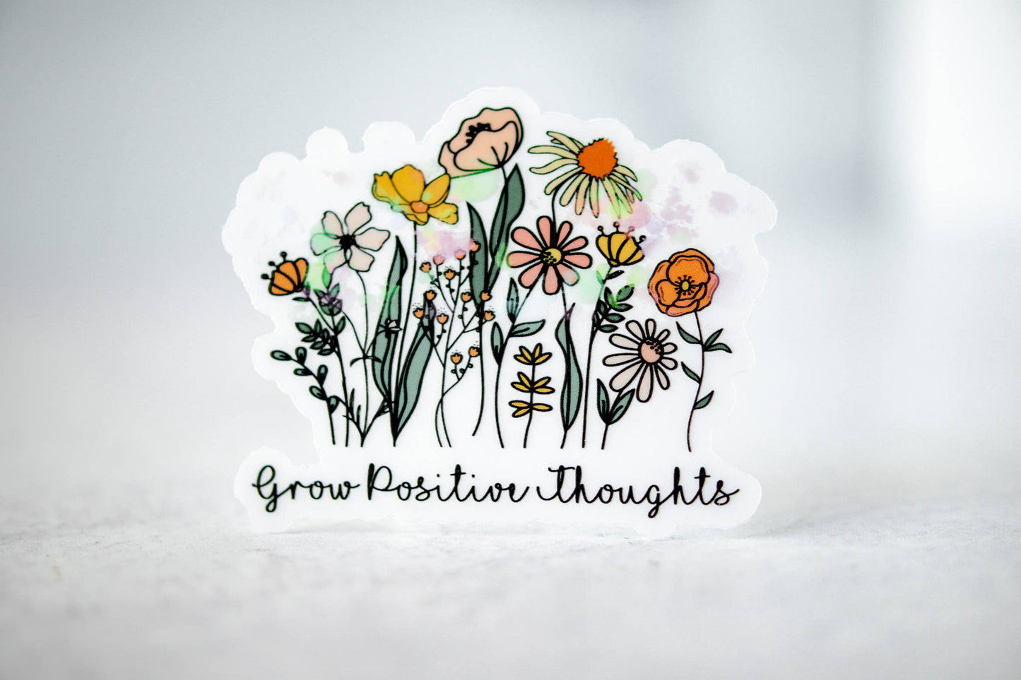 Grow Positive Thoughts, Vinyl Sticker, 3x3 in.