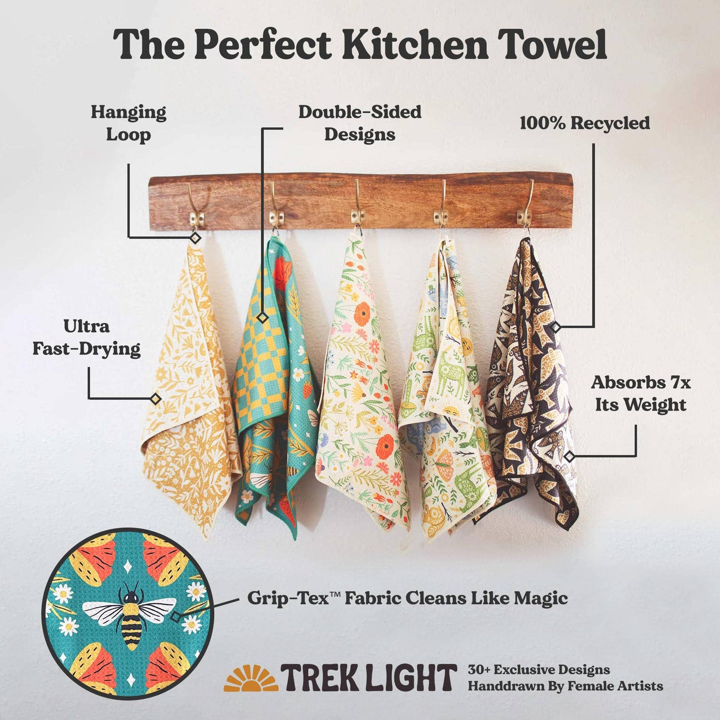 Kitchen Tea Towel Quick Dry | Wildflower Wonder