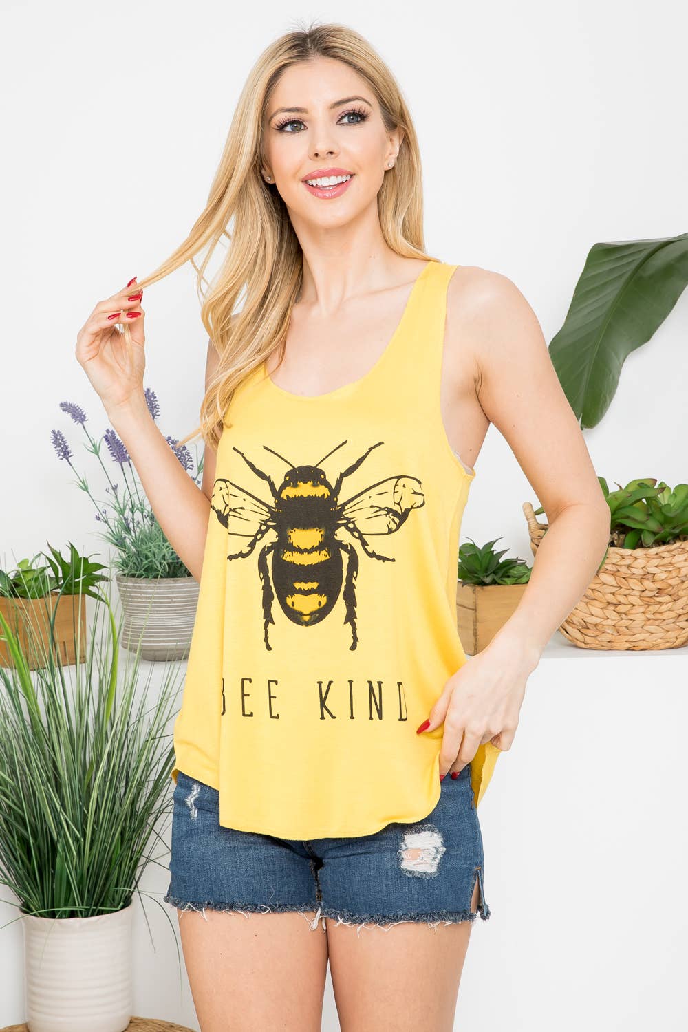 Bee Kind Print Graphic Tanktops