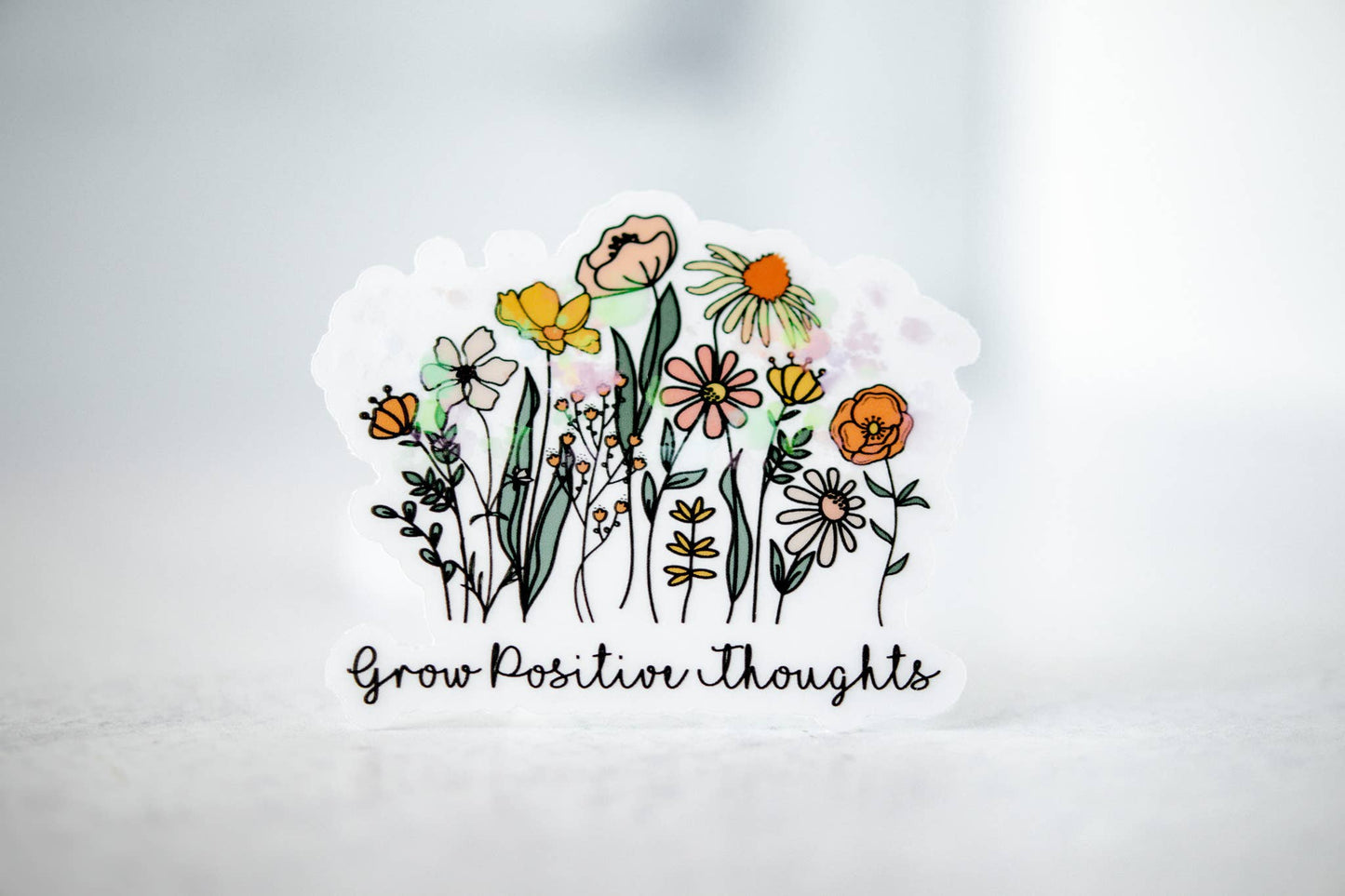 Grow Positive Thoughts, Vinyl Sticker, 3x3 in.