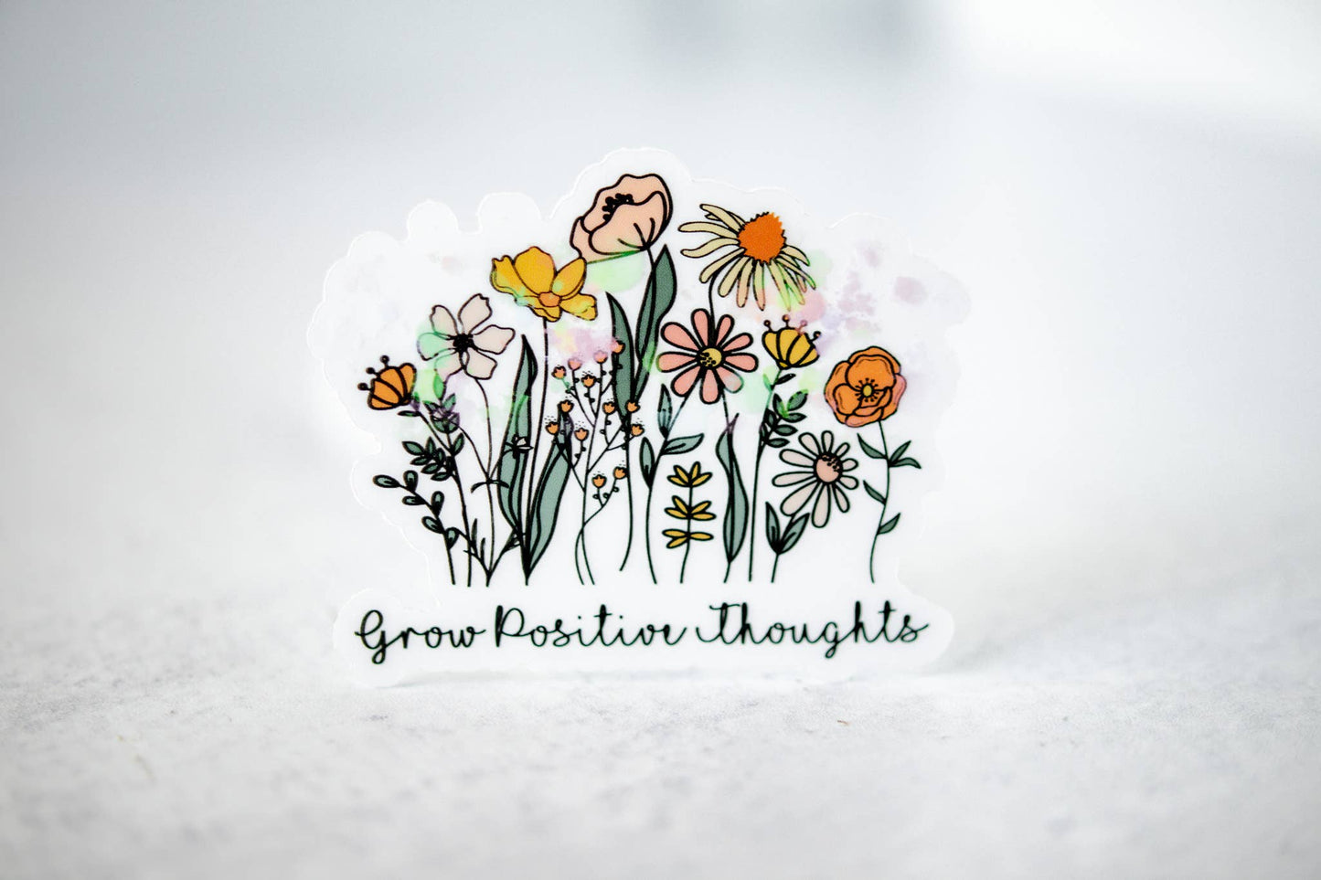 Grow Positive Thoughts, Vinyl Sticker, 3x3 in.