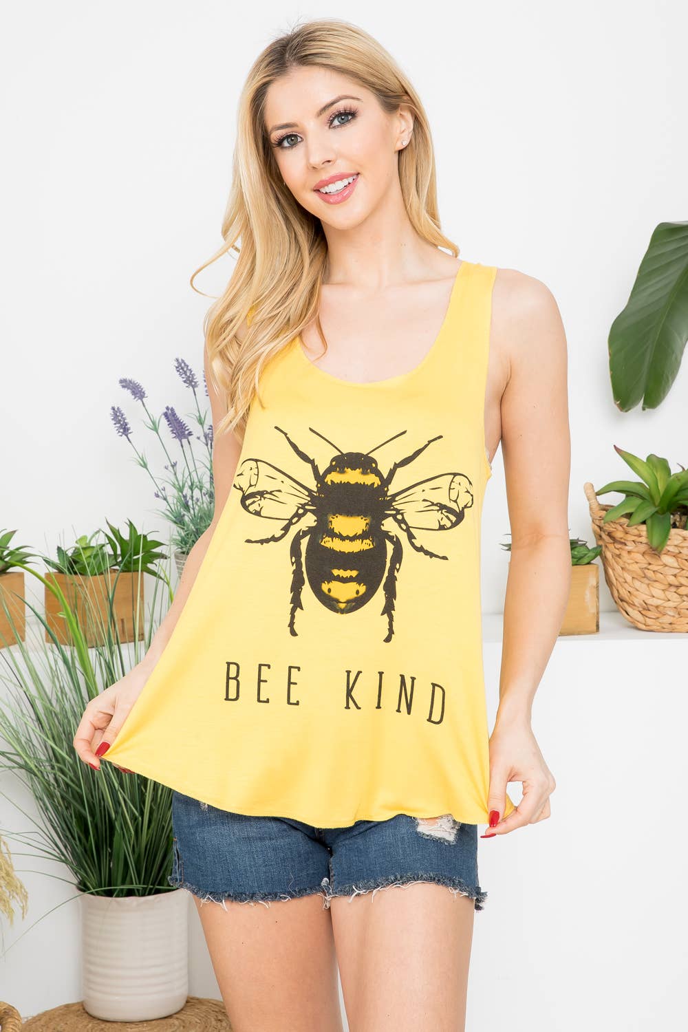 Bee Kind Print Graphic Tanktops