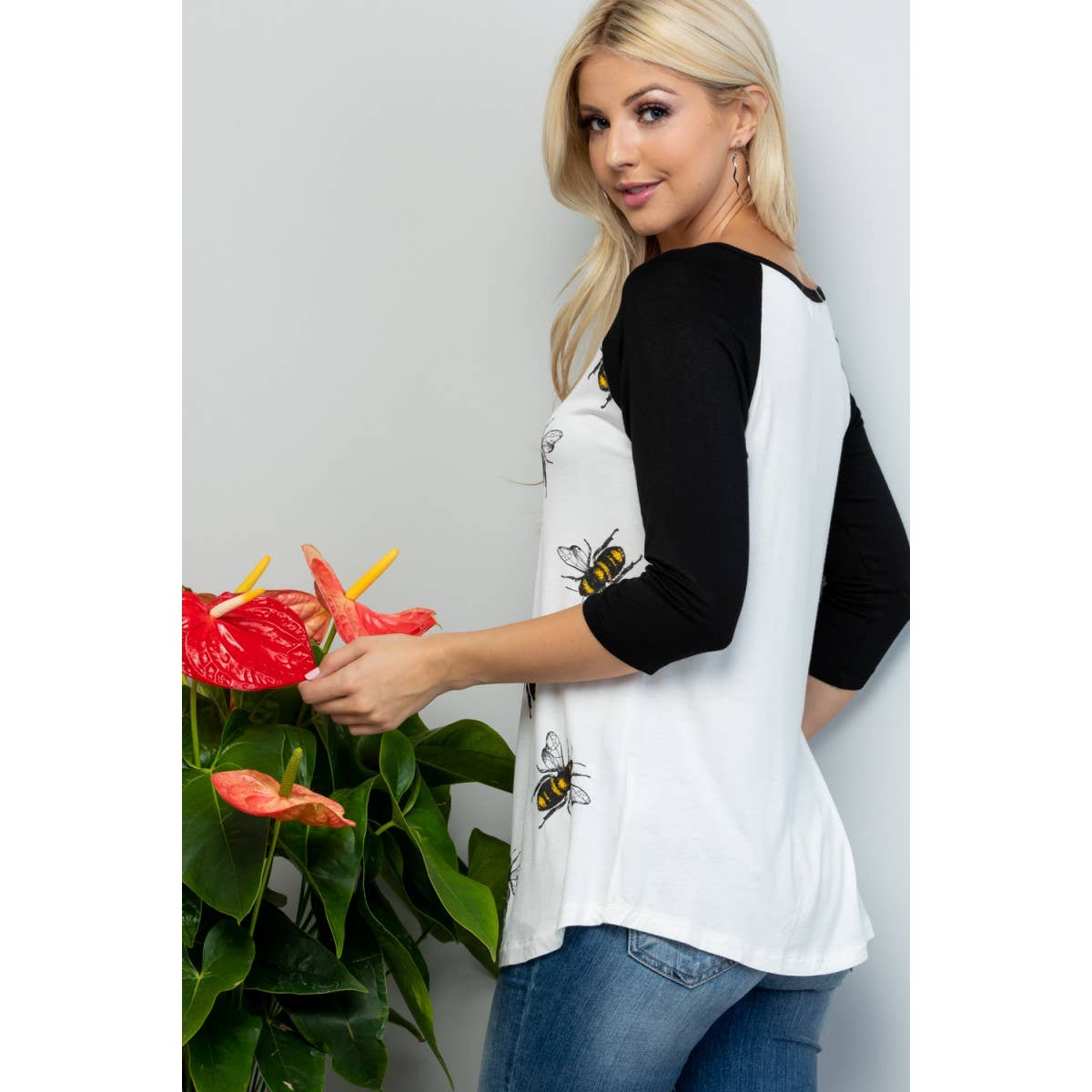 Bee Print Raglan Shirt