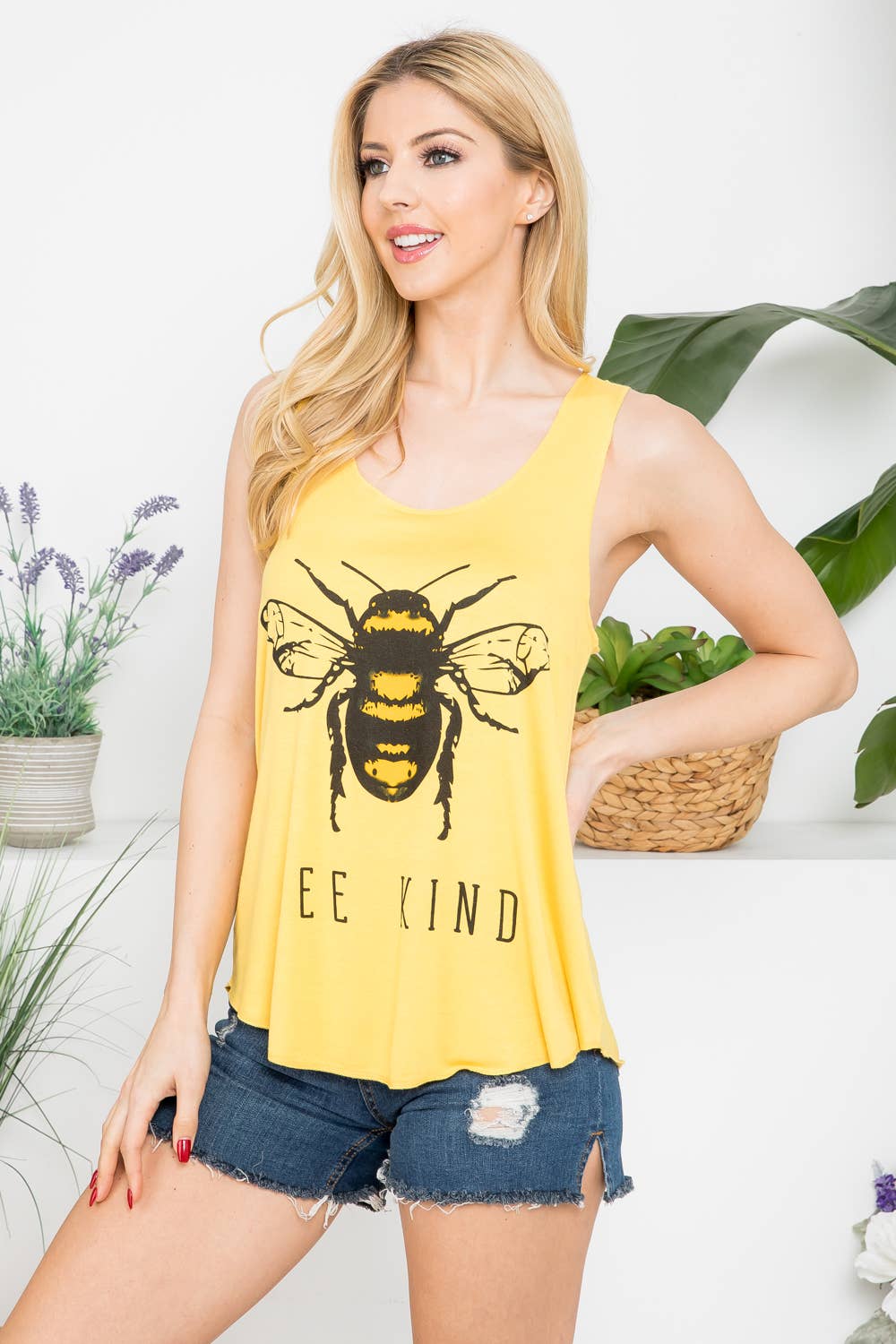 Bee Kind Print Graphic Tanktops